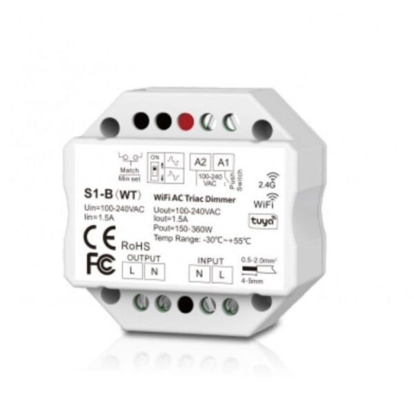 Valdiklis TRIAC veikia per WIFI ir TUYA LED95972