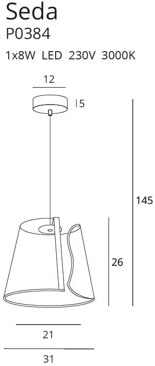 Pakabinamas LED šviestuvas SEDA 0384