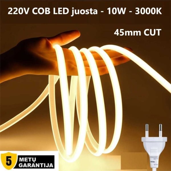 220V COB LED juosta 10W