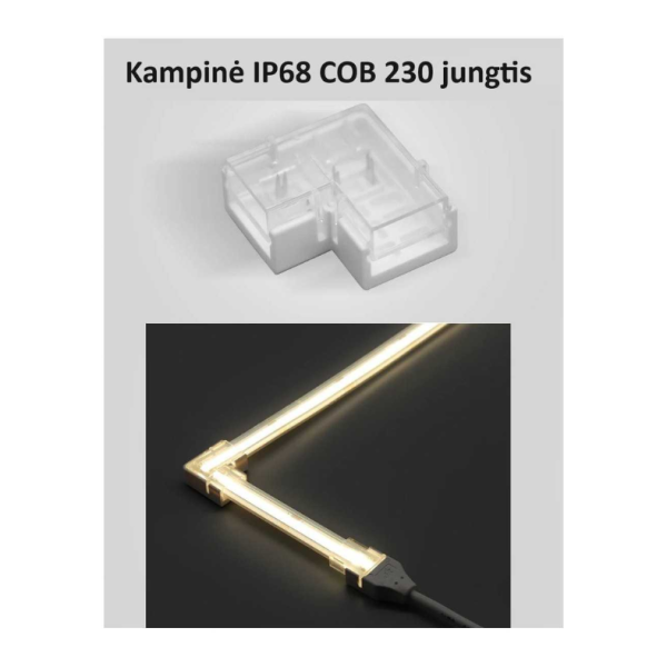 Kampinė jungtis COB LED juostai 230V