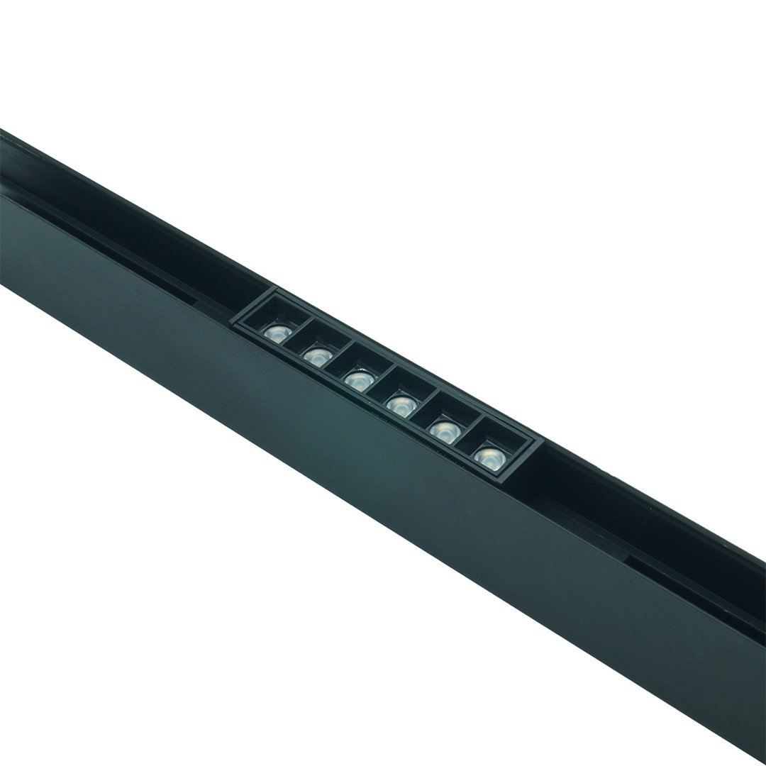 Juodas magnetinis šviestuvas LENTI XS 6W CCT, 48 V